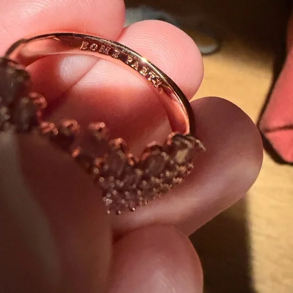 Bomb Party rose gold baguette ring sz8 - Picture 3 of 4